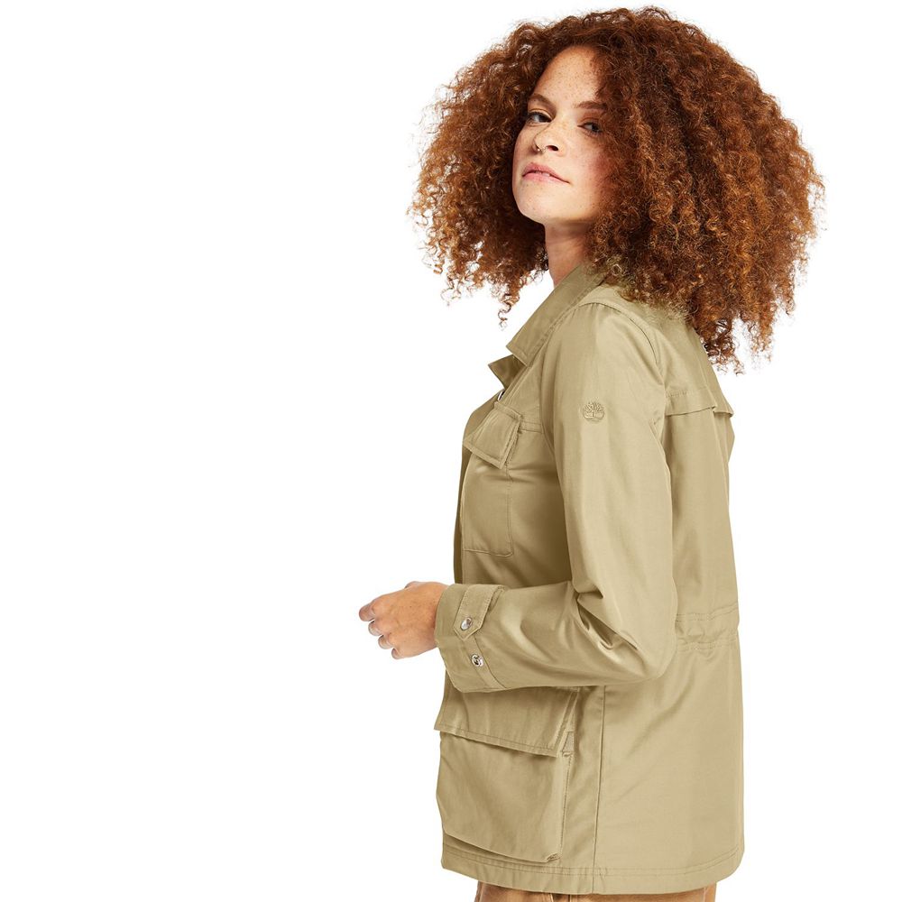 Timberland Womens Jackets Water-Resistant M65 Field - Khaki - India GV1678403